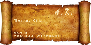 Abeles Kitti névjegykártya